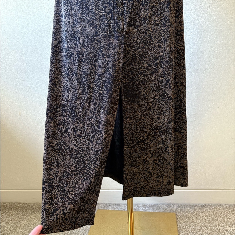 Vintage Y2K Skirtology Brown & Black Paisley Maxi Skirt - Picture 4 of 9